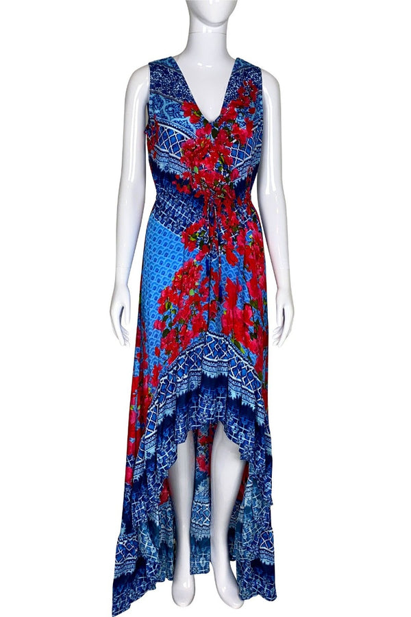 High Low Dress in Sky Azure