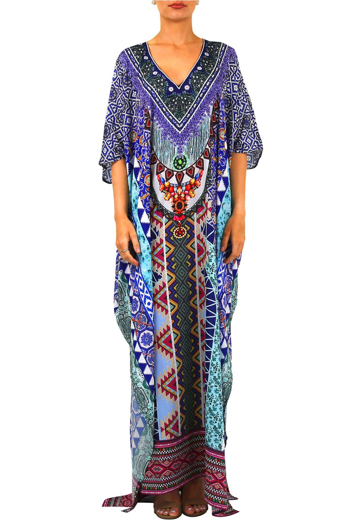 kaftan with pockets, Colors of Fashion, women's kaftans plus size, luxury kaftan,