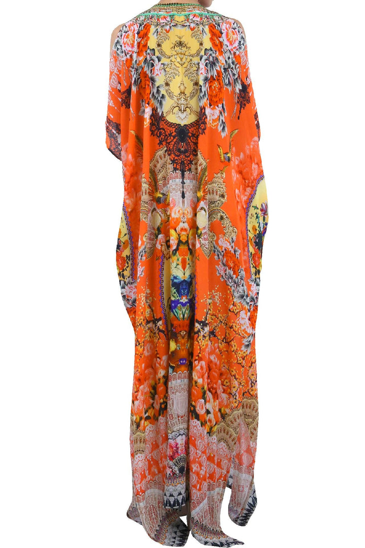 long sleeve kaftan dress, caftan style dresses, Colors of Fashion, maxi caftan dress,