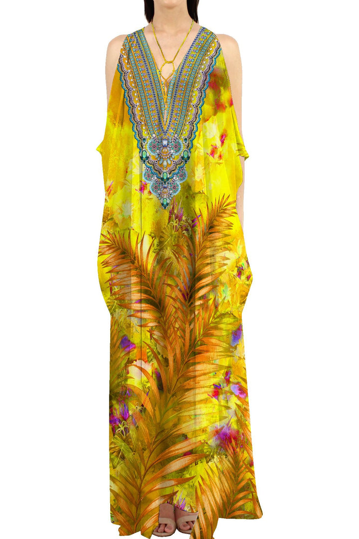 kaftan maxi dress, summer kaftan dresses, silk kaftan dress, Colors of Fashion,