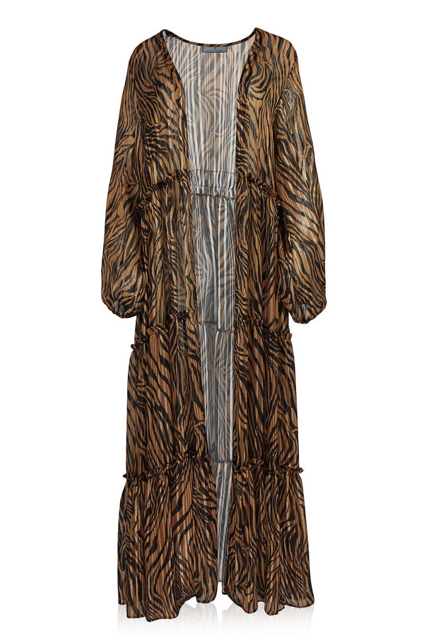 Long Duster Jacket in Brown
