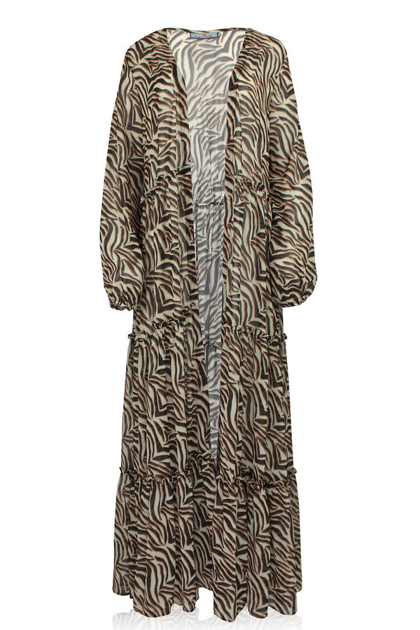 Long Duster Jacket in Crreame Soufle