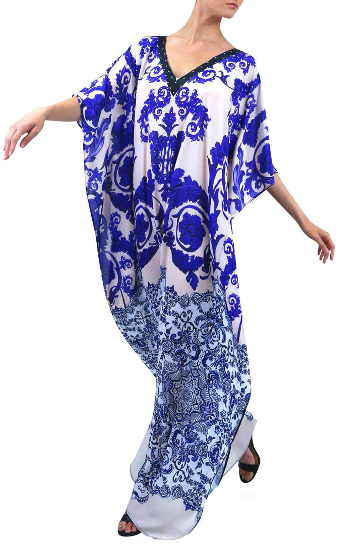 maxi caftan dress, plus size kaftan maxi dress, long caftan dress, Colors of Fashion,