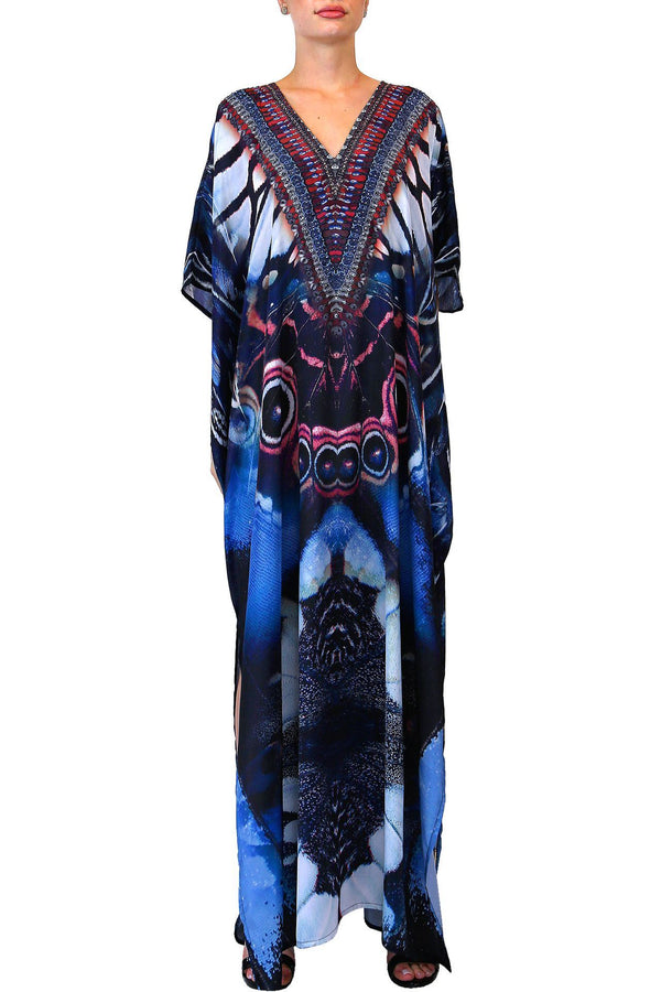 silk caftans, short kaftan, luxury kaftan, Colors of Fashion,