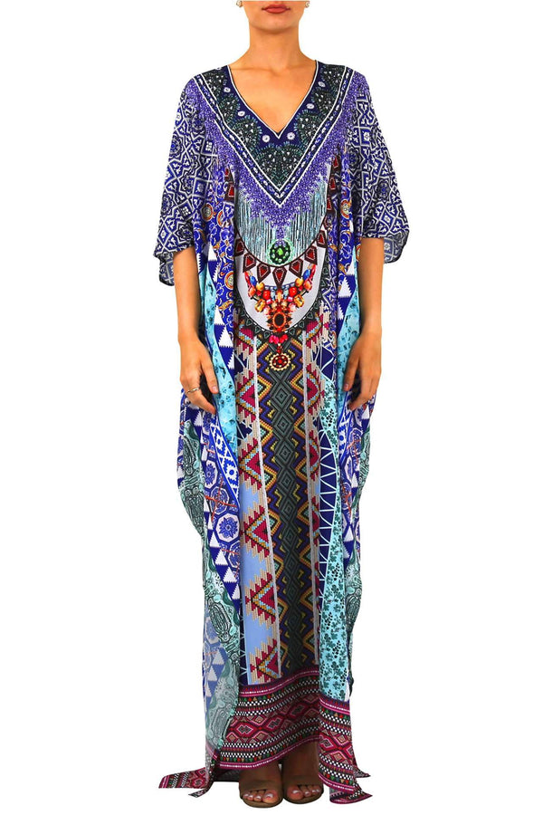 summer caftan, caftan maxi dress, Colors of Fashion, womens caftan dresses,
