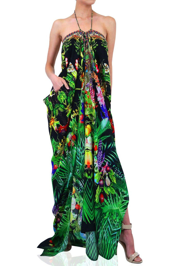 silk caftan dress, formal kaftan dress, kaftan evening dress, Colors of Fashion,
