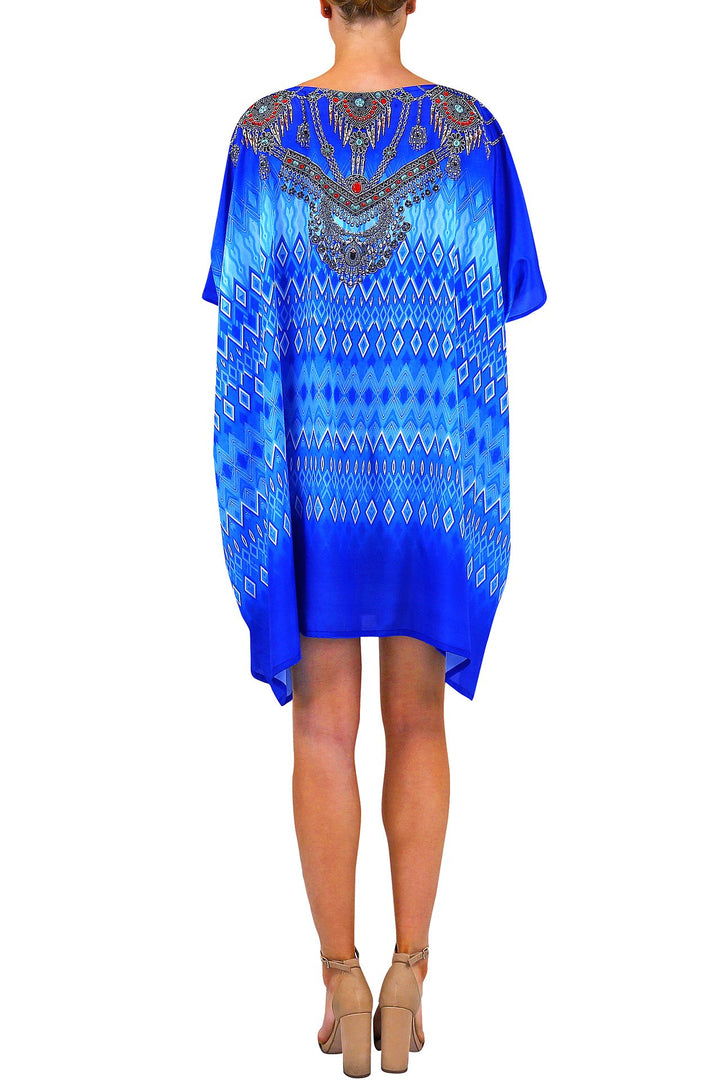 kaftan type tops, long sleeve kaftan top, navy kaftan top, Colors of Fashion,