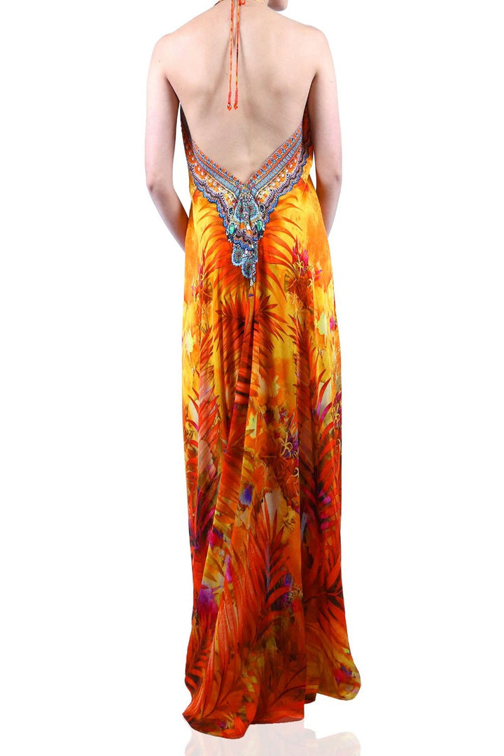 tall maxi dress,
v neck maxi dress,
tropical maxi dress, Colors of Fashion,