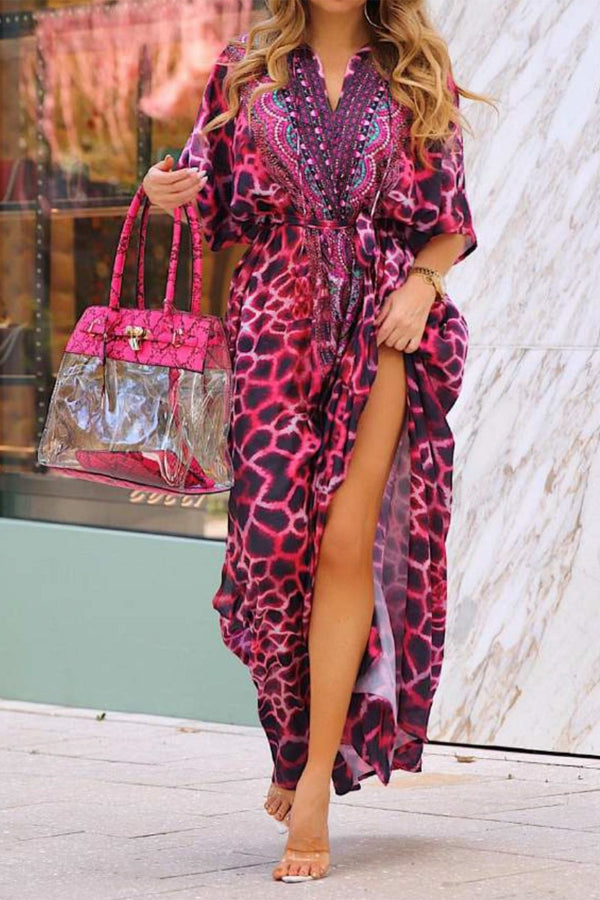 summer kaftan dresses, silk kaftan dress, Colors of Fashion, long kaftan dress,