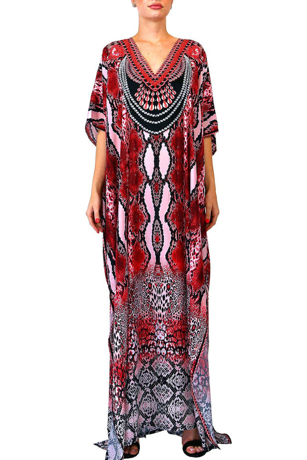 Long Caftan Dresses in Snake Skin