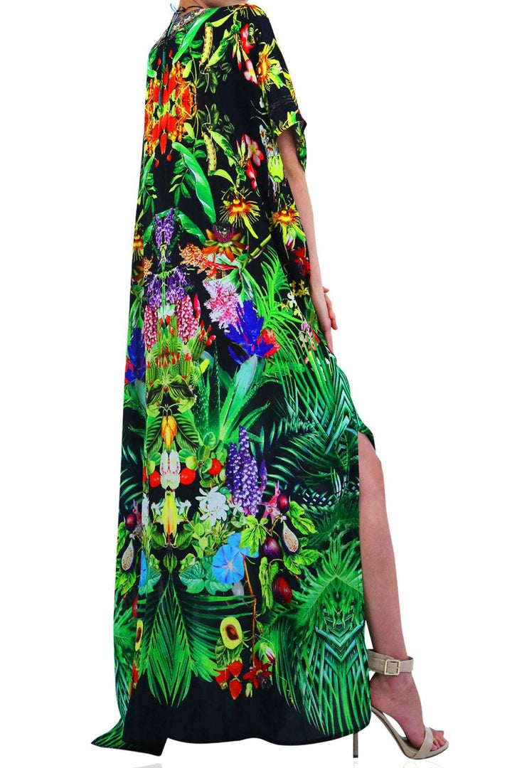 maxi caftan dress, plus size kaftan maxi dress, long caftan dress, Colors of Fashion, dressy caftans,